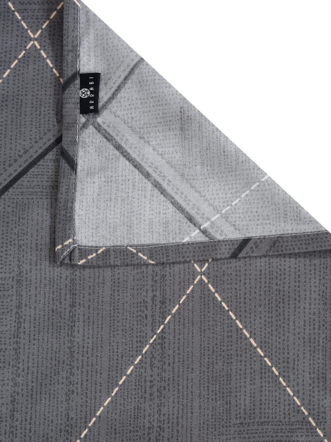 Arrabi Grey Geometric TC Cotton Blend King Size Bedsheet with 2 Pillow Covers (250 x 215 cm)