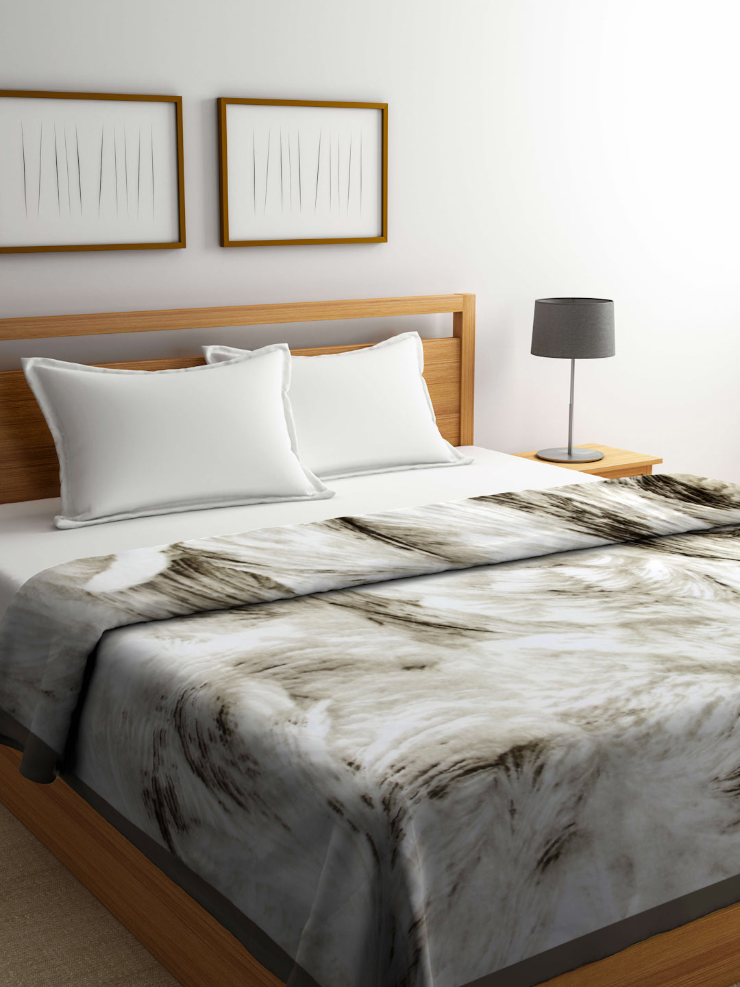 Arrabi Multi Abstract Wool Blend 900 GSM Full Size Double Bed Blanket (240 X 210 cm)