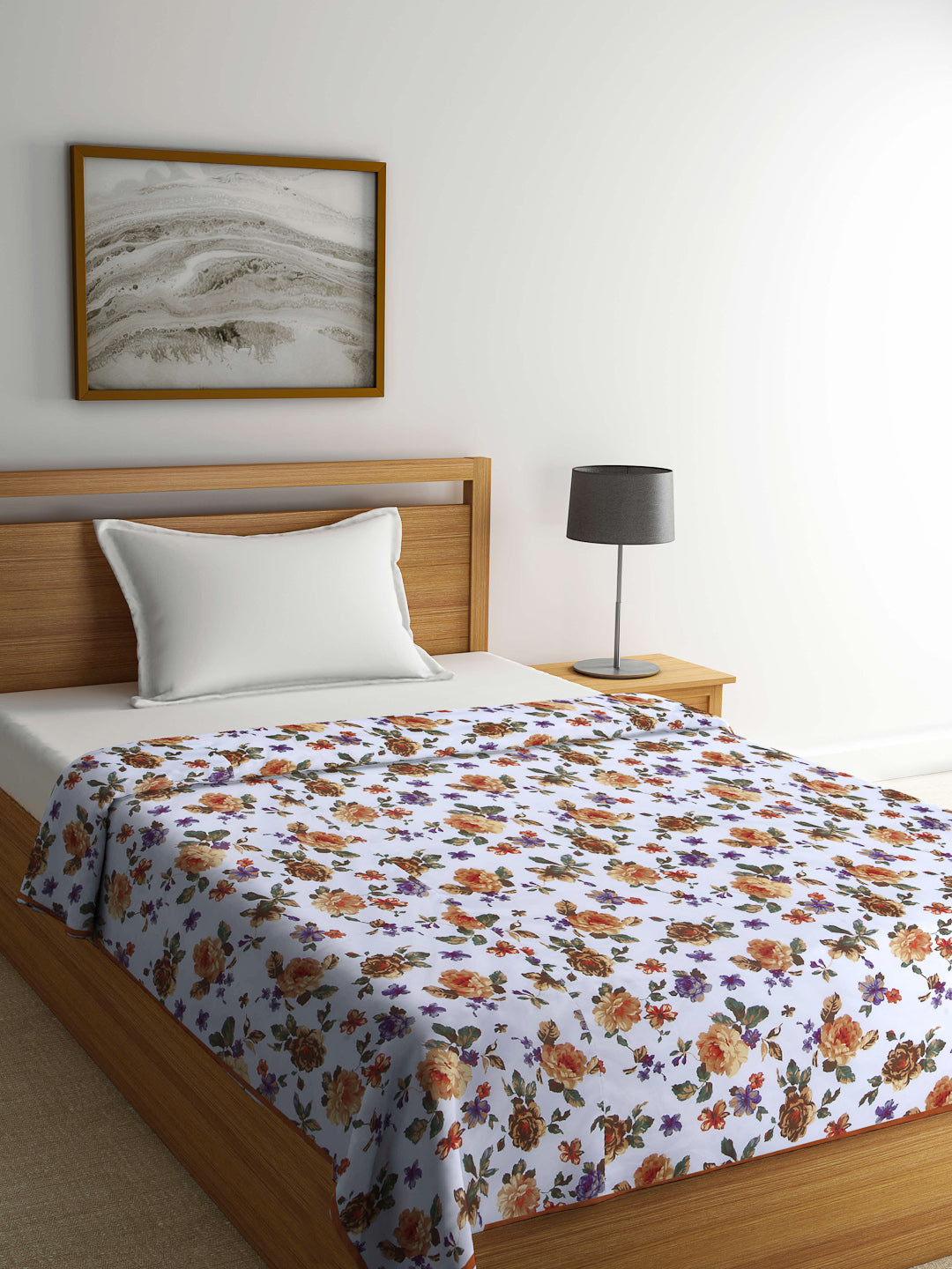 Arrabi Multi Floral TC Cotton Blend 300 GSM Full Size Single Dohar (220 x 140 cm)