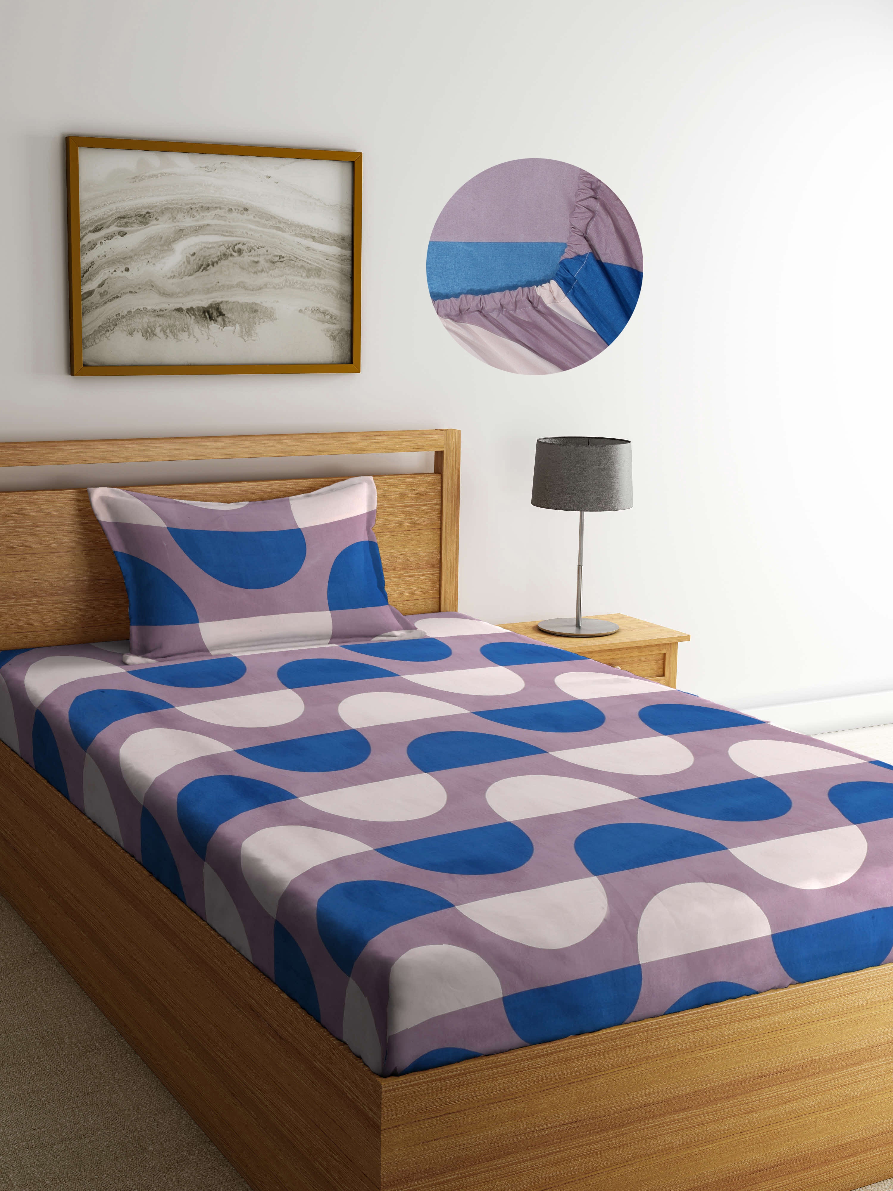 Super Soft Cotton Blend Single Size Fitted Bedsheet By Arrabi ARRABI IN super-soft-cotton-blend-single-size-fitted-bedsheet-by-arrabi-arrabi-in