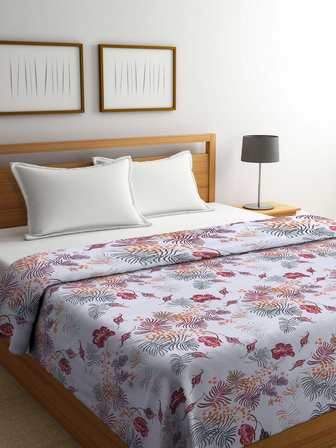 Arrabi Multi Floral TC Cotton Blend 350 GSM Double Size Comforter (240 x 215 cm)