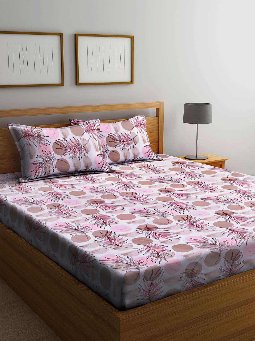 Arrabi Multi Floral 100% Cotton King Size Double Bedsheet with 2 Pillow Covers (250 X 215 cm)