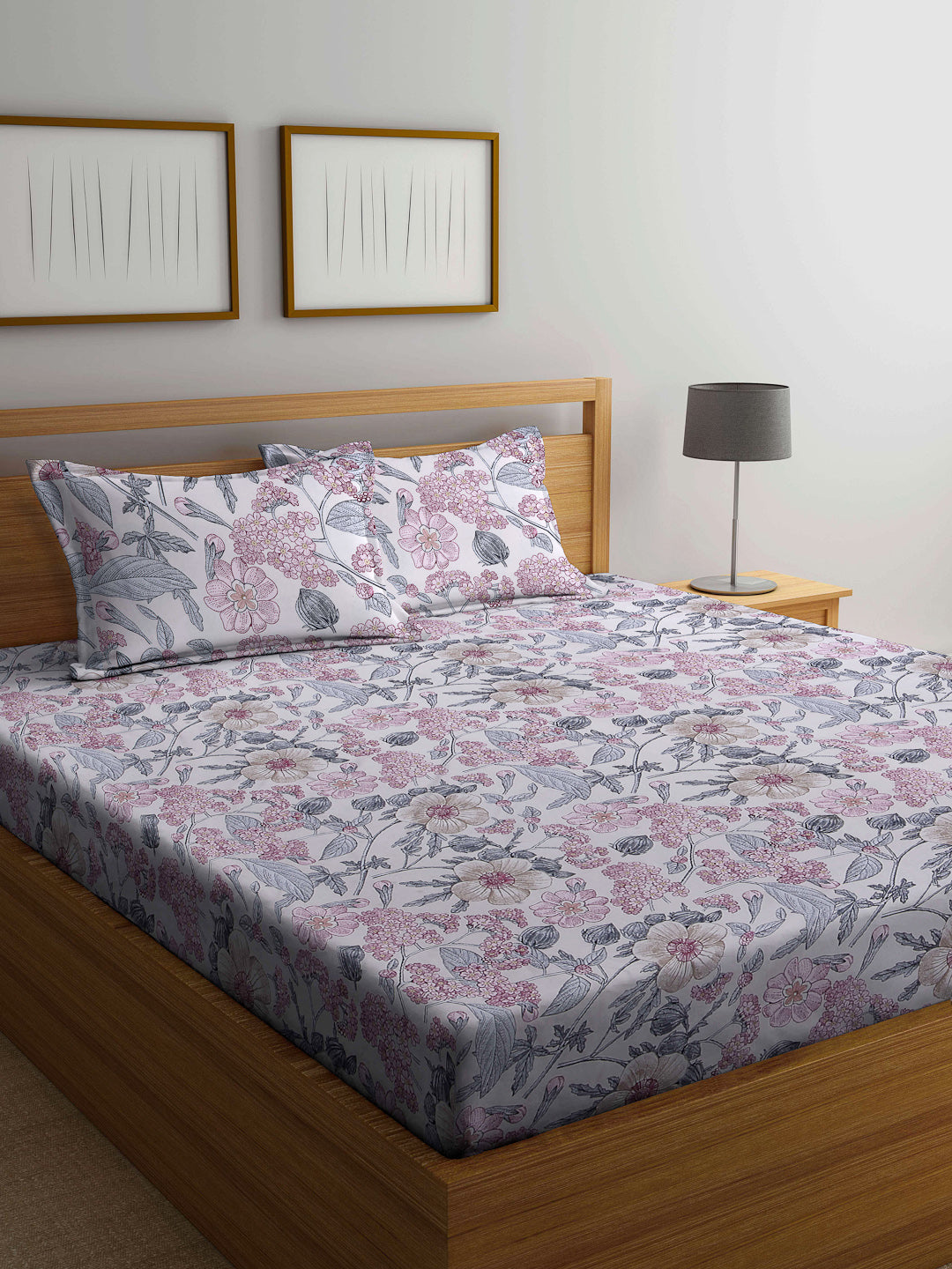 ARRABI® Super King Size Bedsheet with Two Pillow Covers (270 x 260 cm)