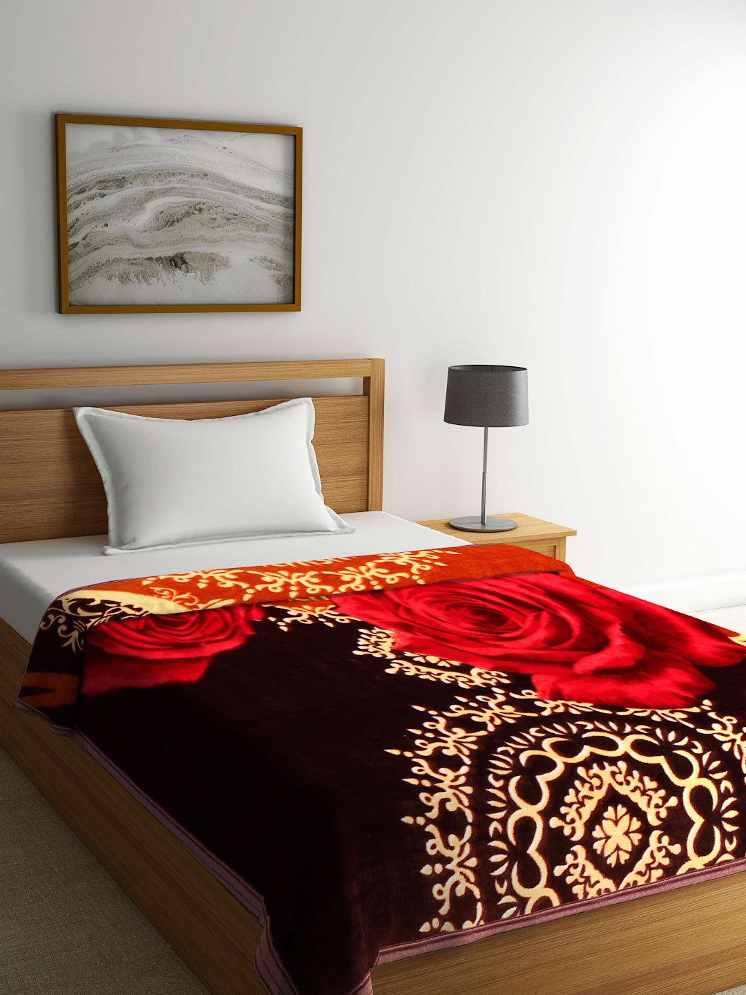 Arrabi Multi Floral Polyester 950 GSM Full Size Single Bed Blanket (215 X 150 cm)