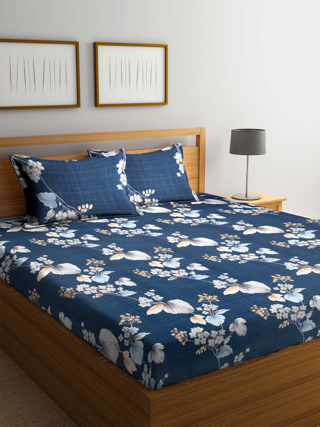 ARRABI® Super King Size Bedsheet with Two Pillow Covers (270 x 260 cm)