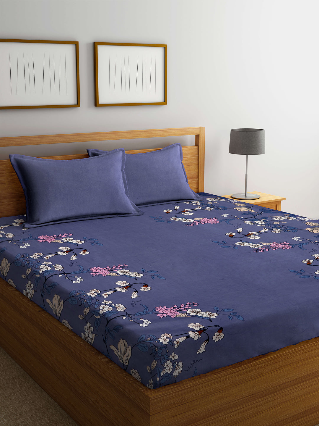 ARRABI® Super King Size Bedsheet with Two Pillow Covers (270 x 260 cm)