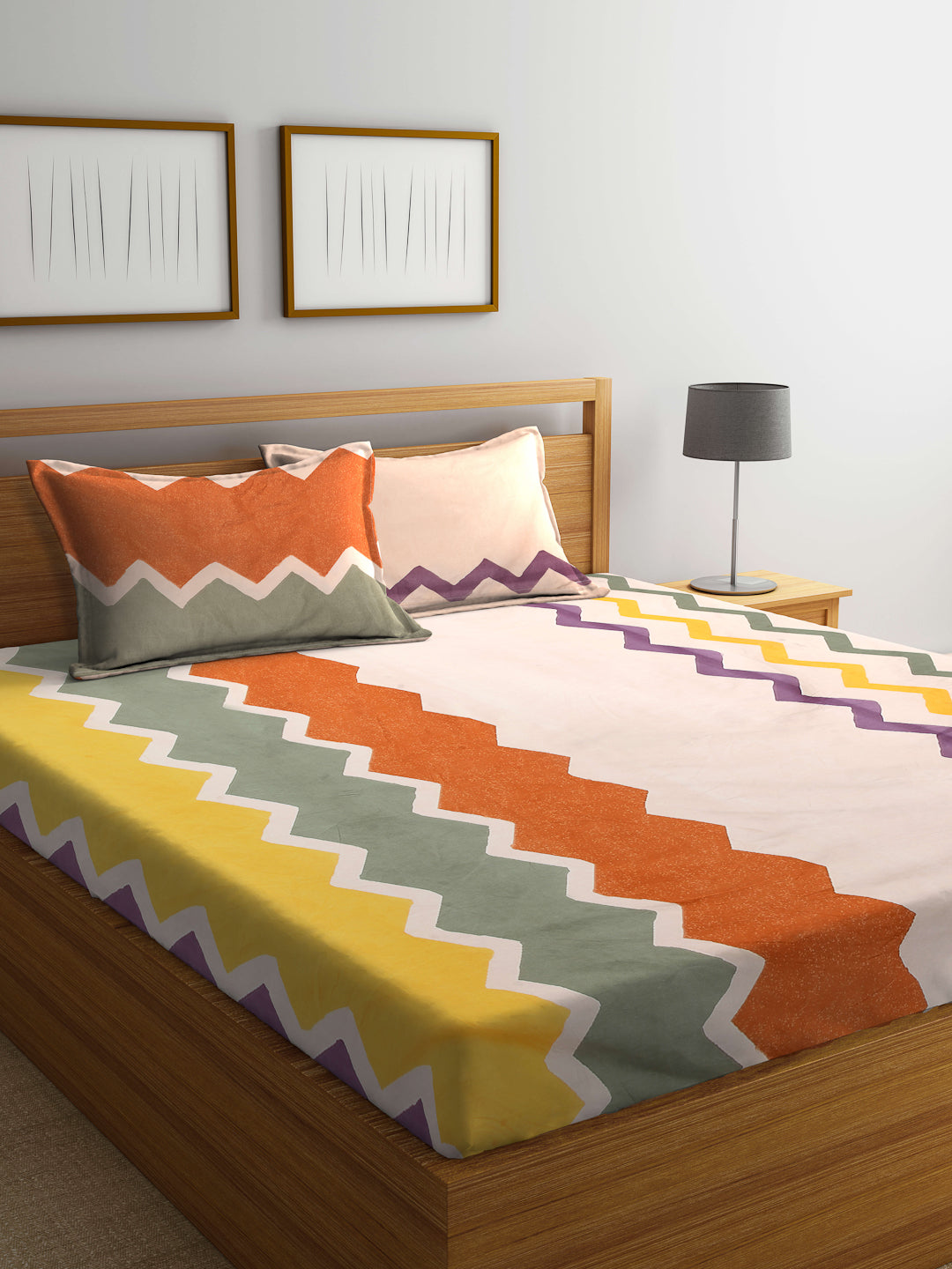 ARRABI® King Size Bedsheet with Two Pillow Covers (250 x 215 cm) (New Arrival)