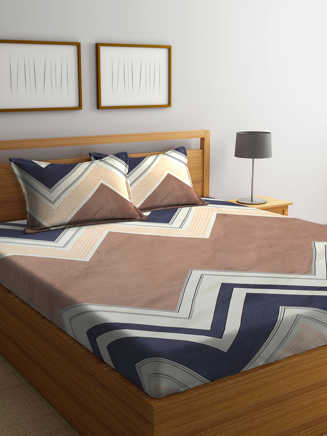 ARRABI® King Size Bedsheet with Two Pillow Covers (250 x 215 cm)