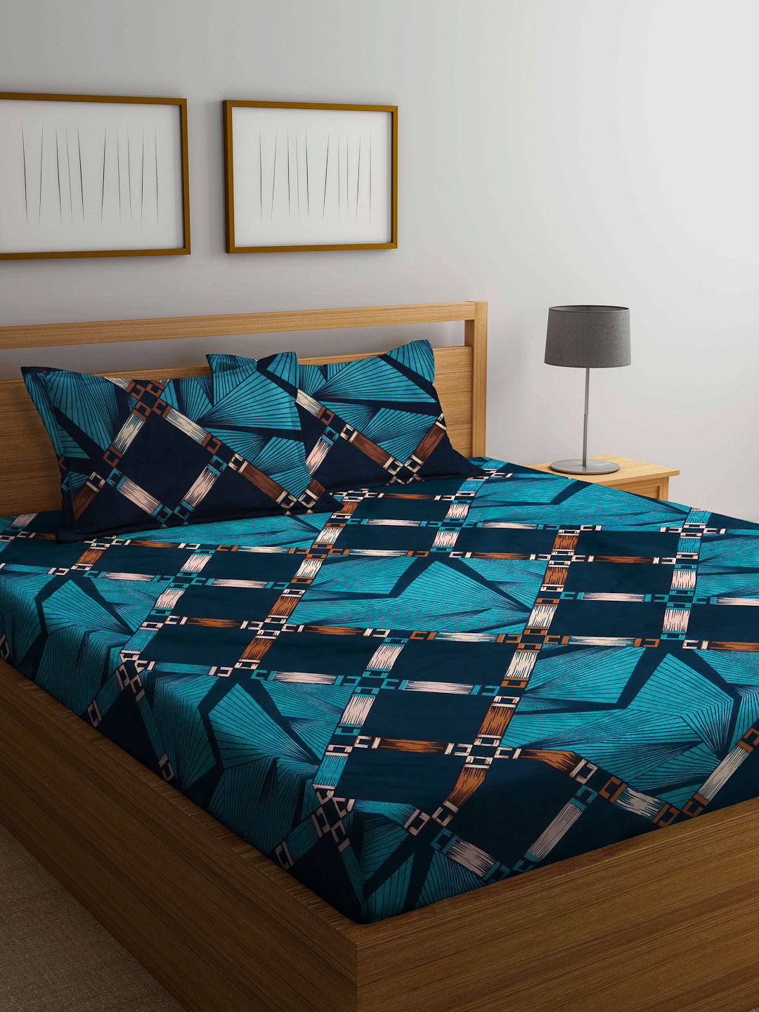 ARRABI® King Size Bedsheet with Two Pillow Covers (250 x 220 cm)