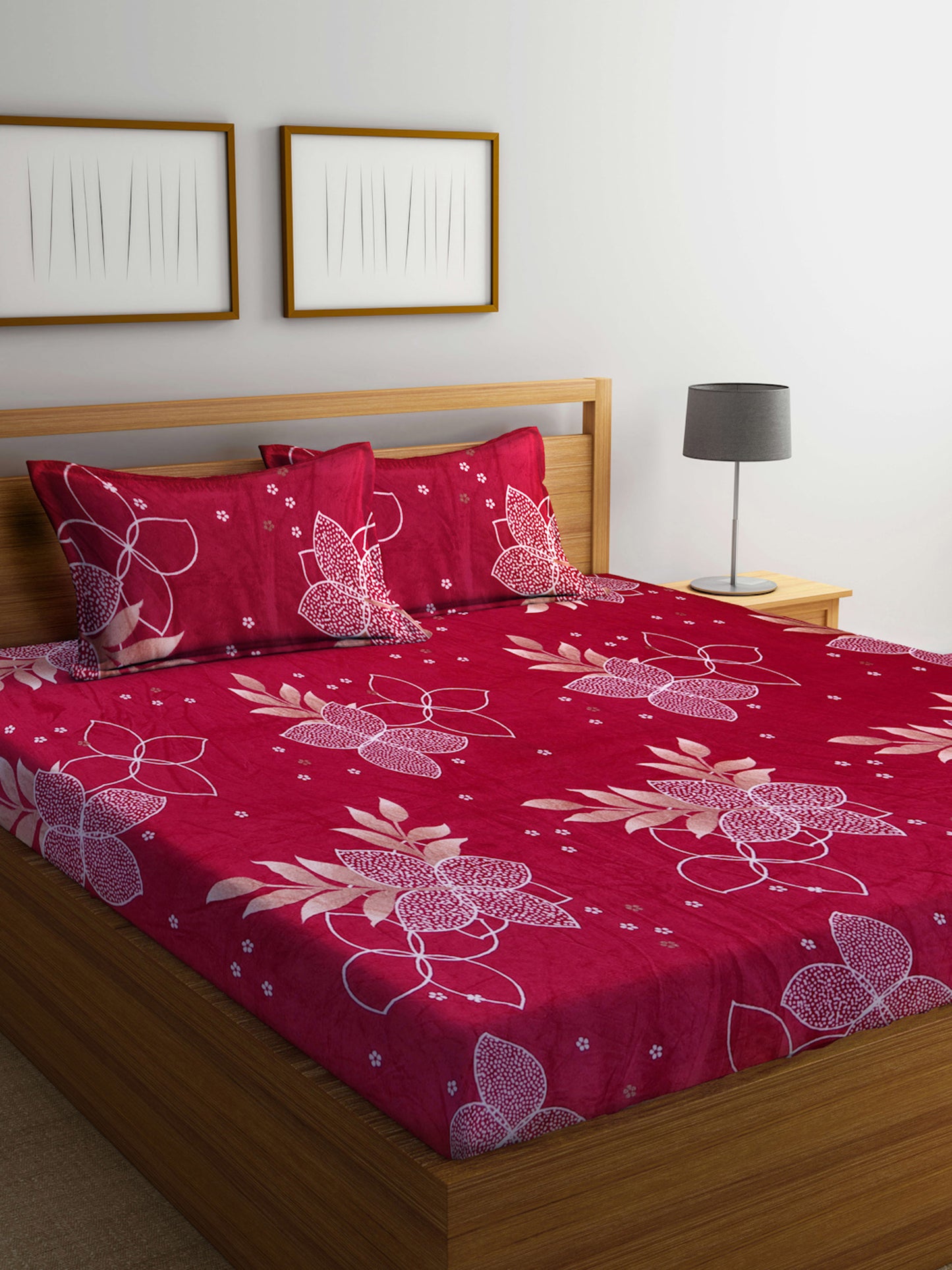 ARRABI® King Size Winter Woolen Bedsheet with 2 Pillow Covers (235 X 215 cm)