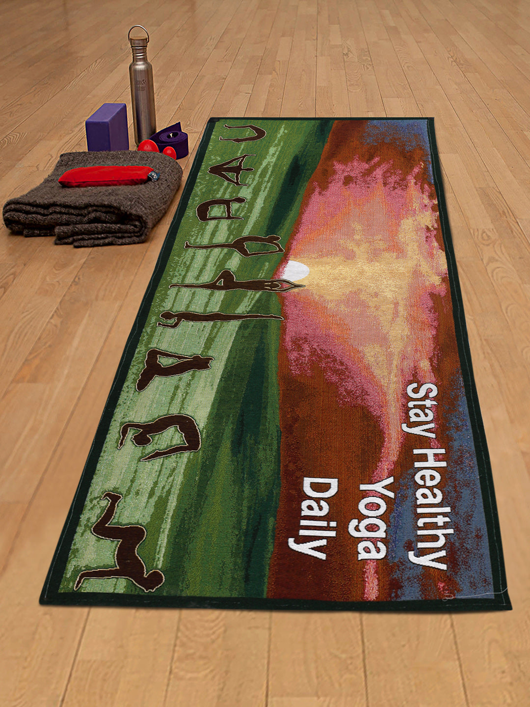 Arrabi Multi Graphic Cotton Blend Yoga Mat (175 x 65 cm)