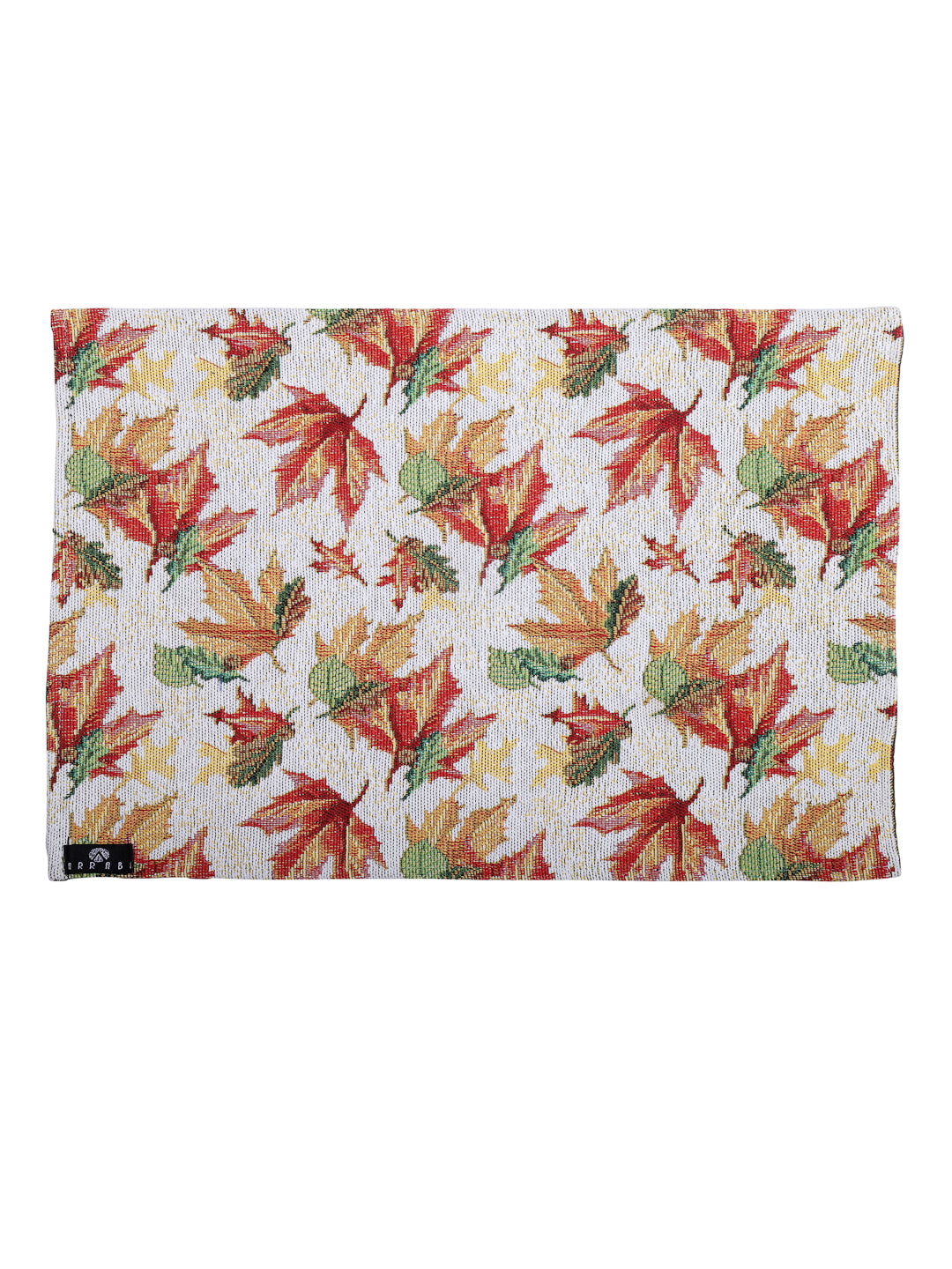 Arrabi Yellow Leaf Cotton Blend Full Size Table Mat (Pack of 6) (45 X 30 cm)