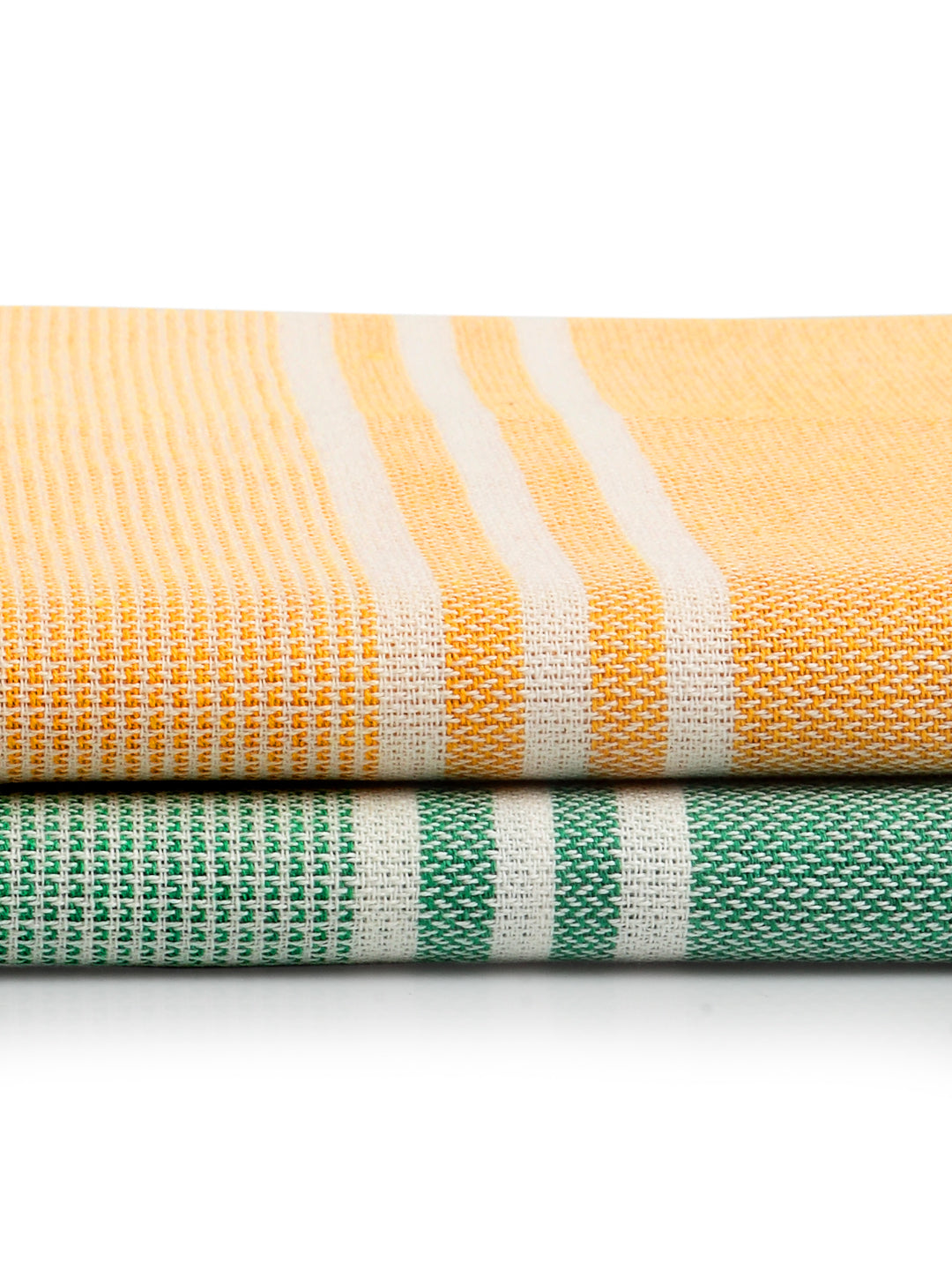 Arrabi Multi Stripes Handwoven Cotton Bath Towel (Set of 2) (150 x 75 cm)