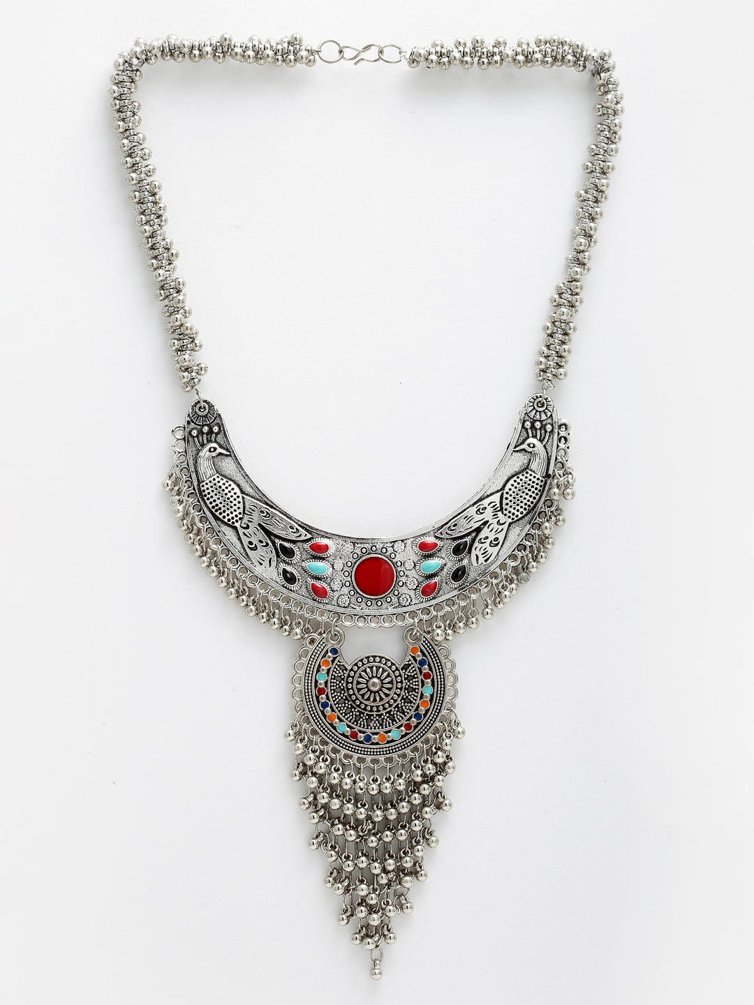 Arrabi Metallic Oxidised Necklace (30 cm)