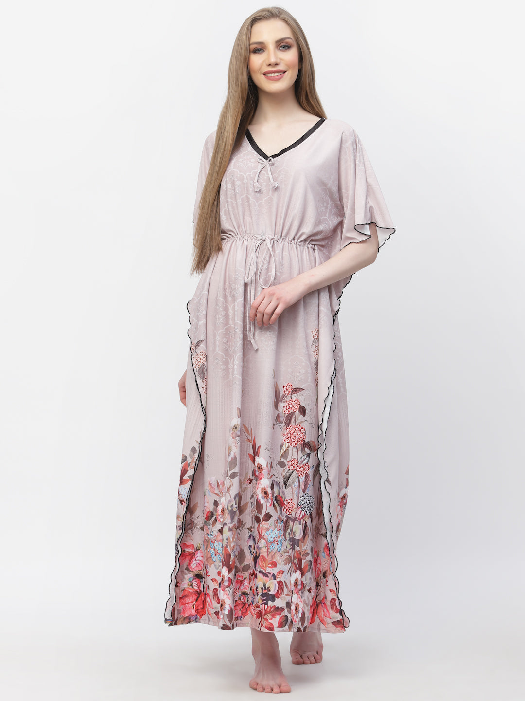Arrabi Women Multi Floral Kaftan Dress