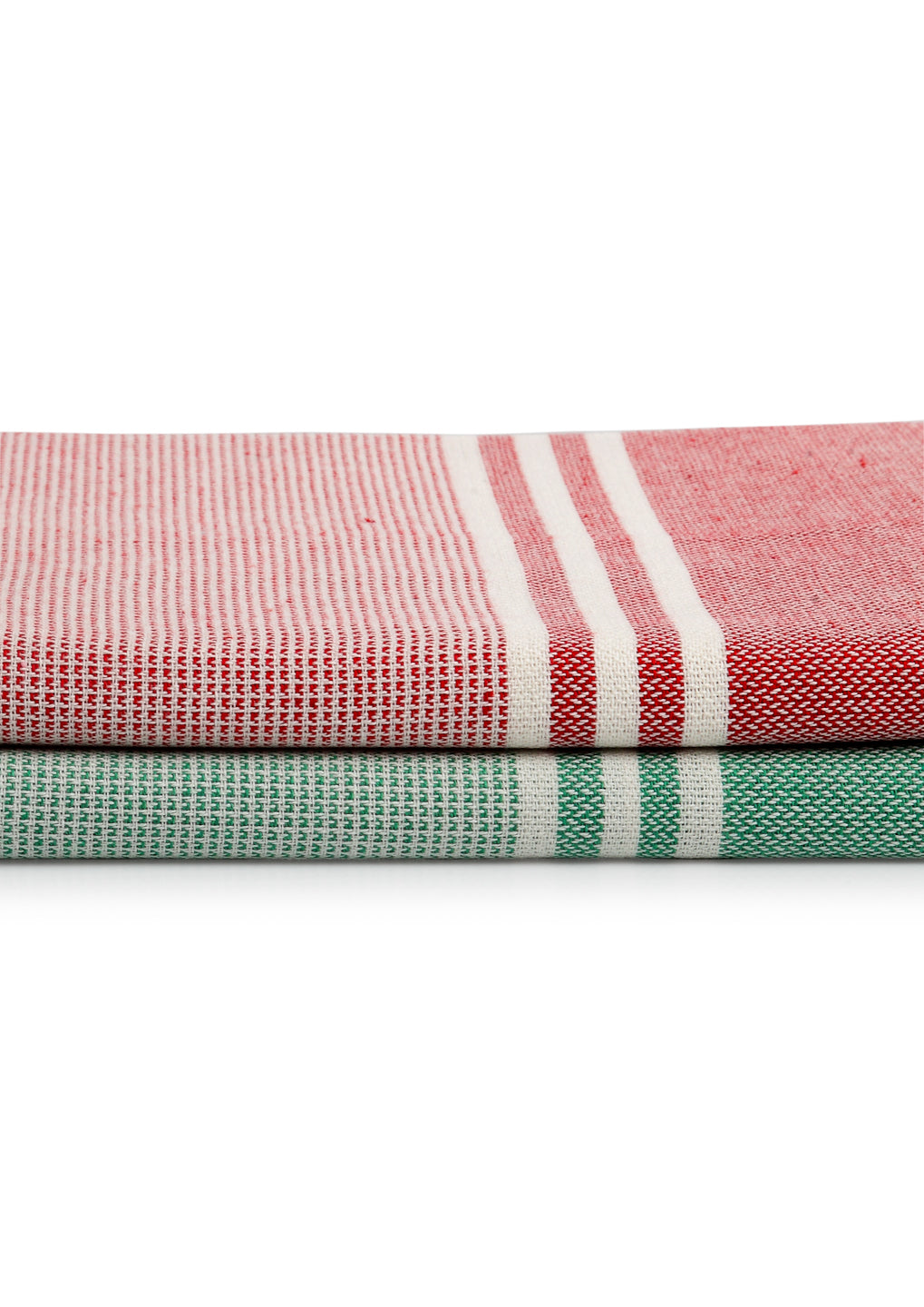 Arrabi Multi Stripes Handwoven Cotton Bath Towel (Set of 2) (150 x 75 cm)