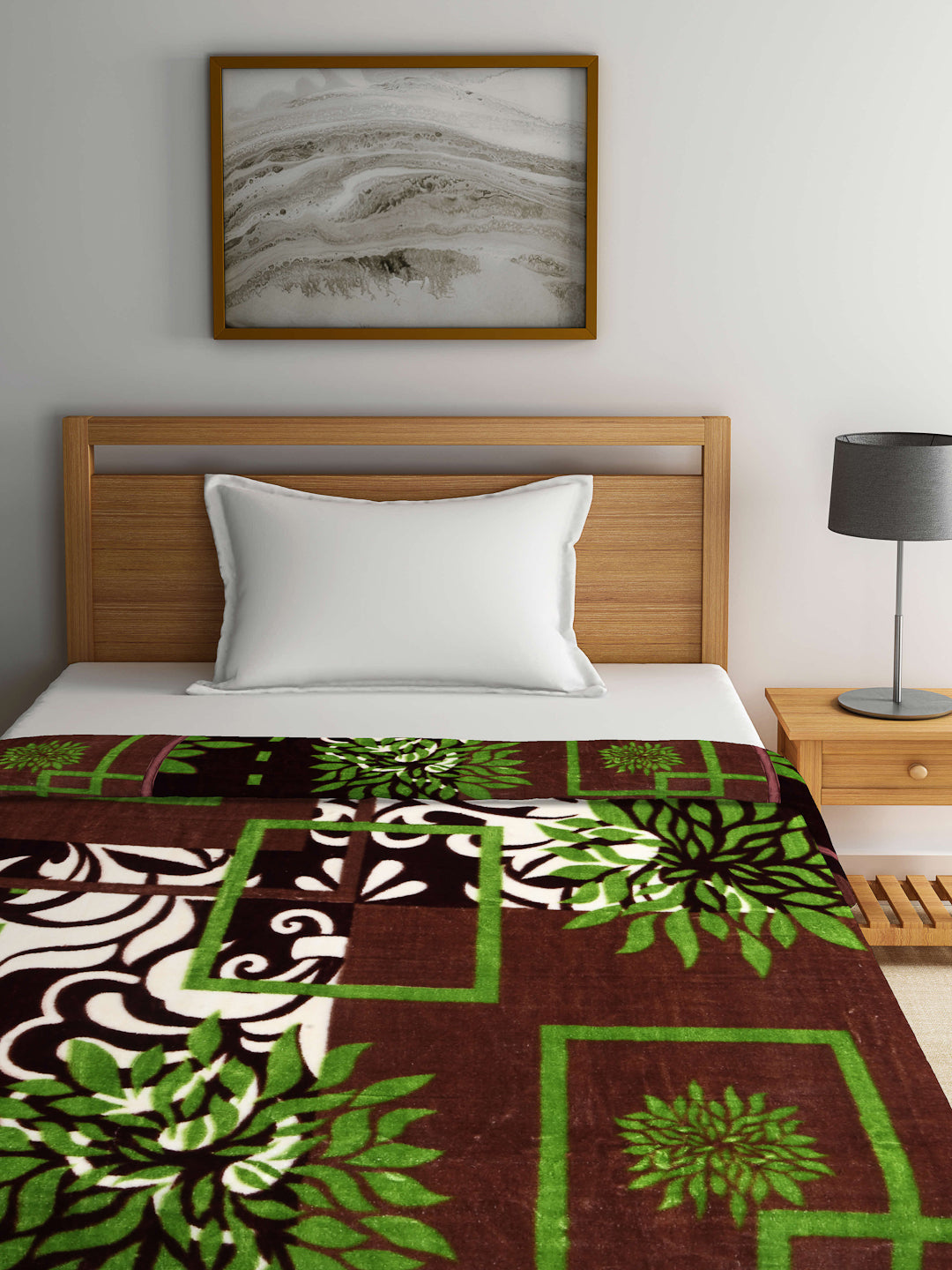 Arrabi Multi Floral Polyester 950 GSM Full Size Single Bed Blanket (215 X 150 cm)