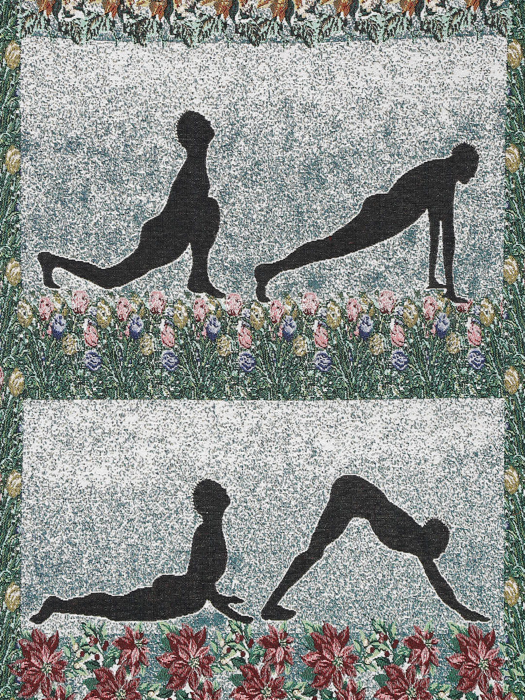 Arrabi White Graphic TC Cotton Blend Yoga Mat (175 x 65 cm)