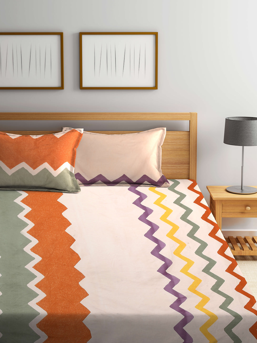 ARRABI® King Size Bedsheet with Two Pillow Covers (250 x 215 cm) (New Arrival)