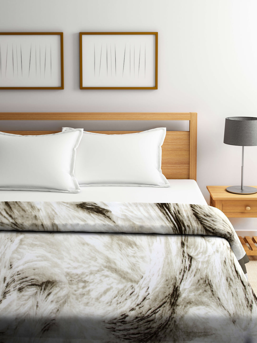 Arrabi Multi Abstract Wool Blend 900 GSM Full Size Double Bed Blanket (240 X 210 cm)