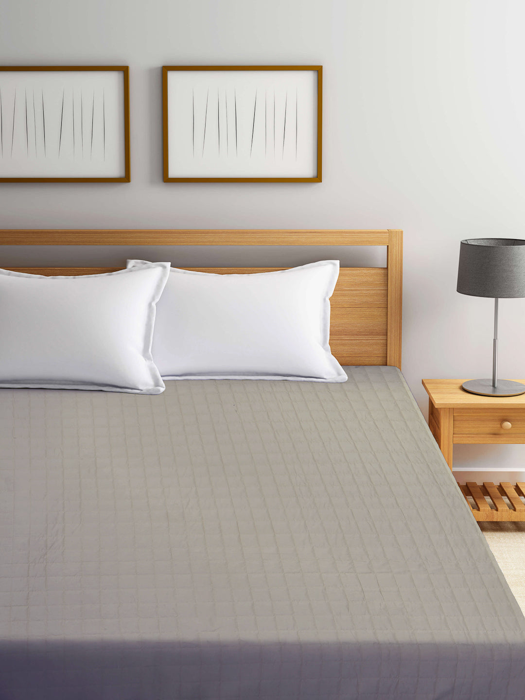 Arrabi Brown Solid TC Cotton Blend 210 GSM Double Bed Size Mattress Protector (250 X 230 cm)