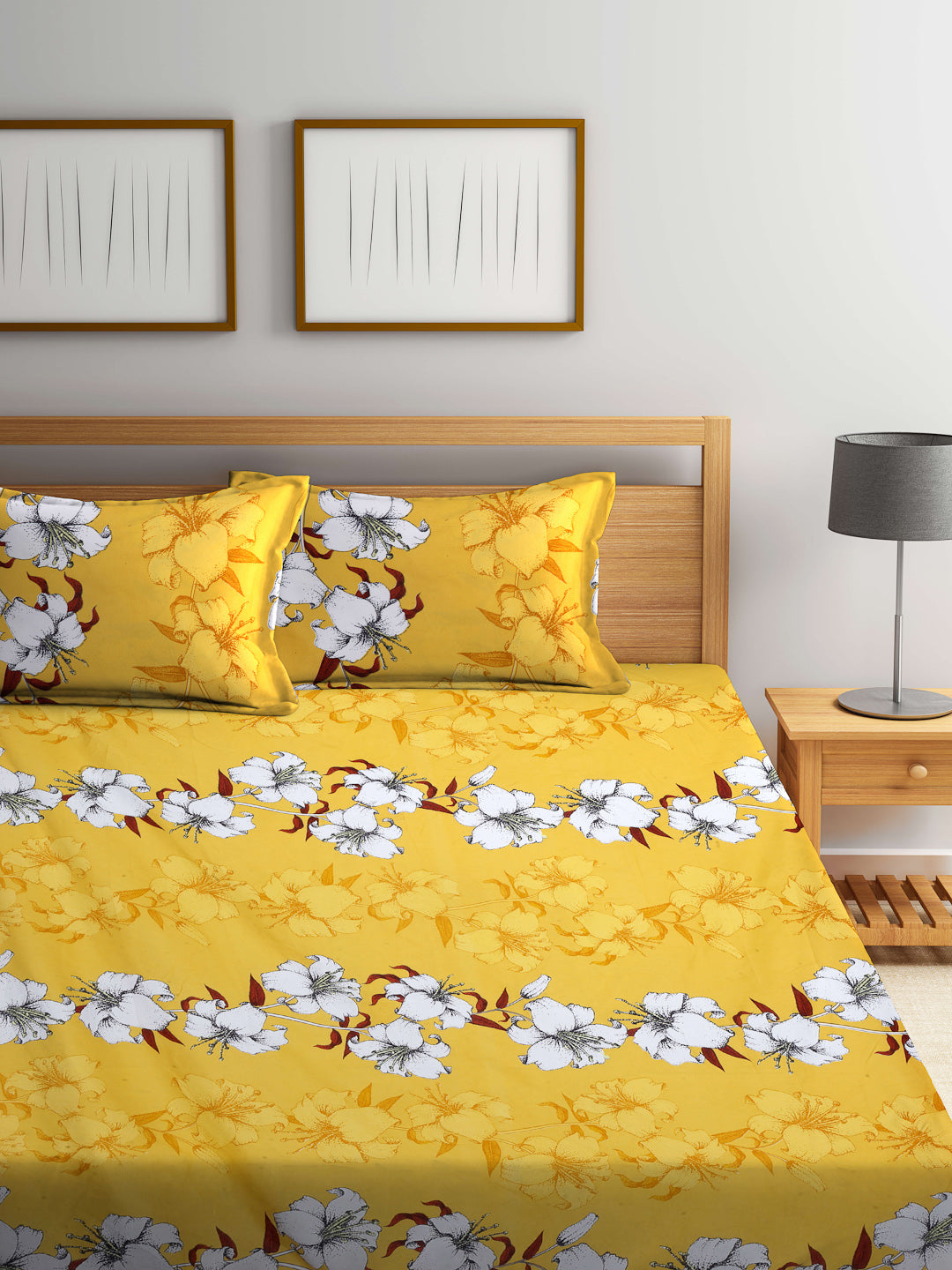 ARRABI® King Size Bedsheet with Two Pillow Covers (250 x 215 cm) (New Arrival)