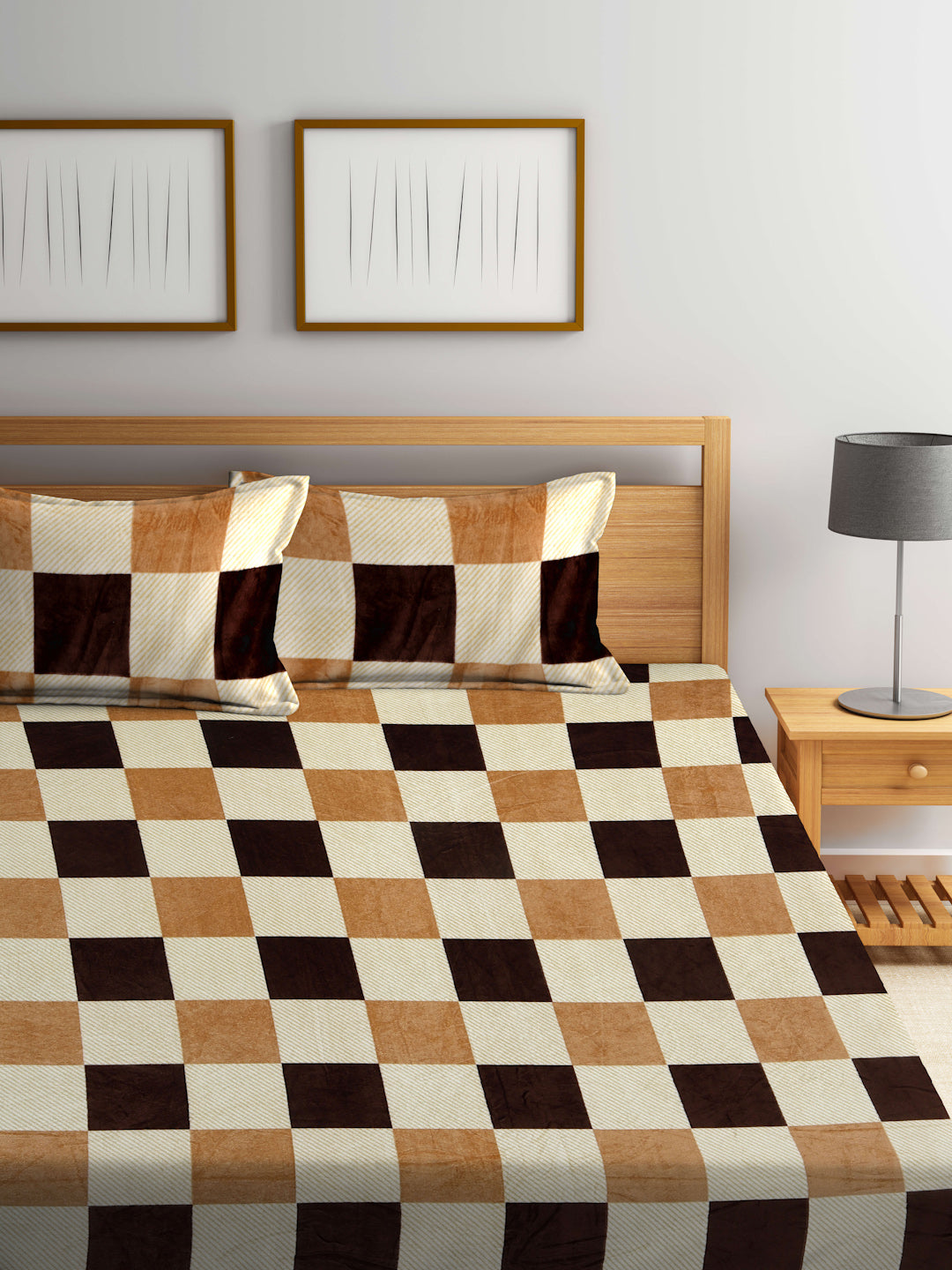 ARRABI® King Size Winter Woolen Bedsheets with 2 Pillow Covers (235 X 215 cm) (New Arrival)