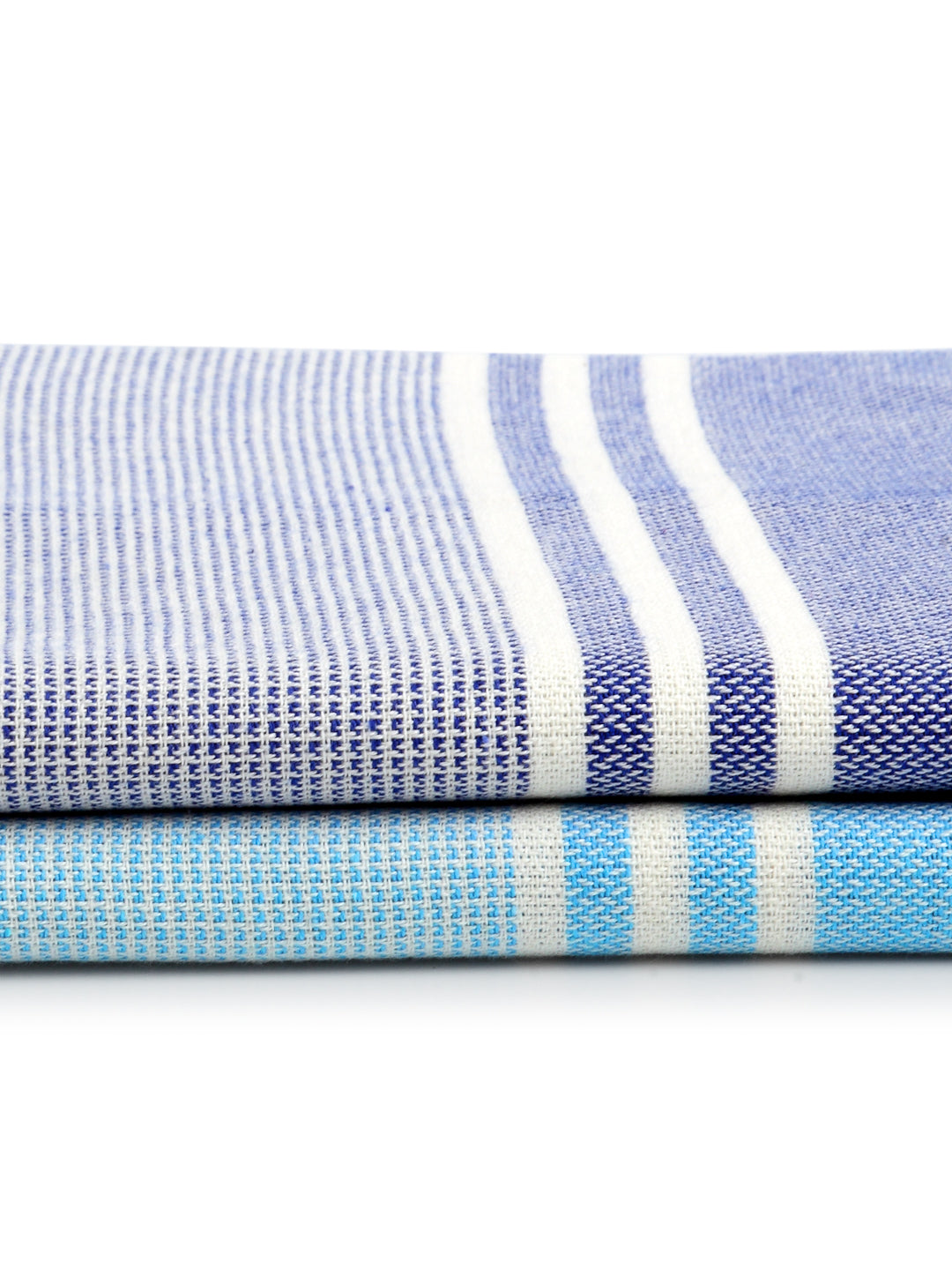 Arrabi Multi Stripes Handwoven Cotton Bath Towel (Set of 2) (150 x 75 cm)