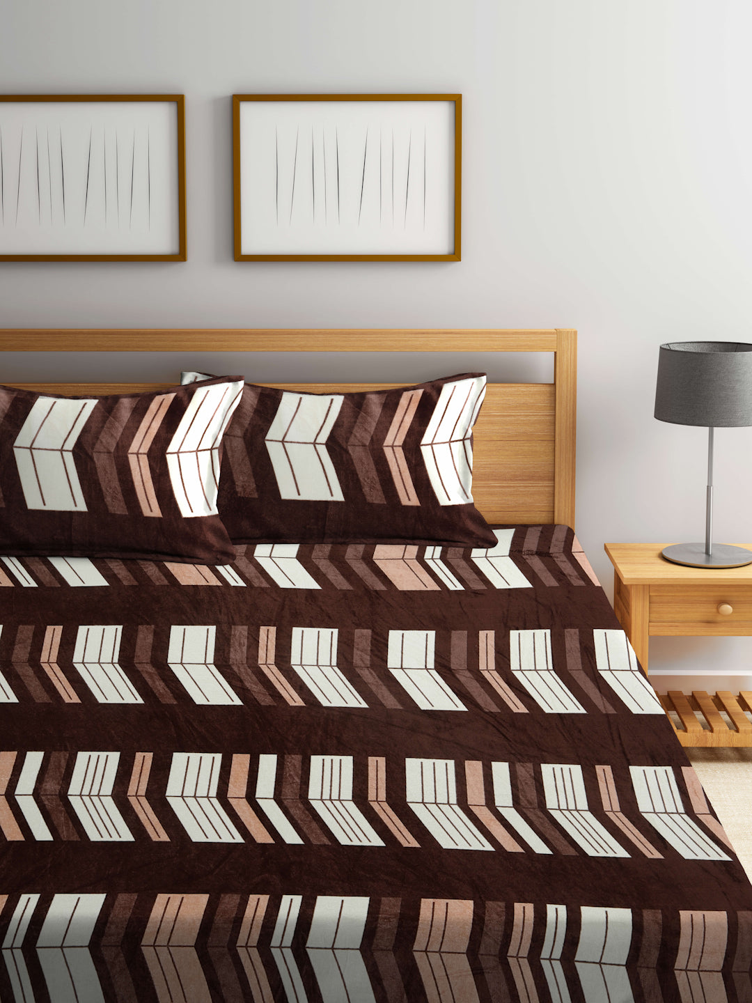 ARRABI® King Size Winter Woolen Bedsheets with 2 Pillow Covers (235 X 215 cm) (New Arrival)