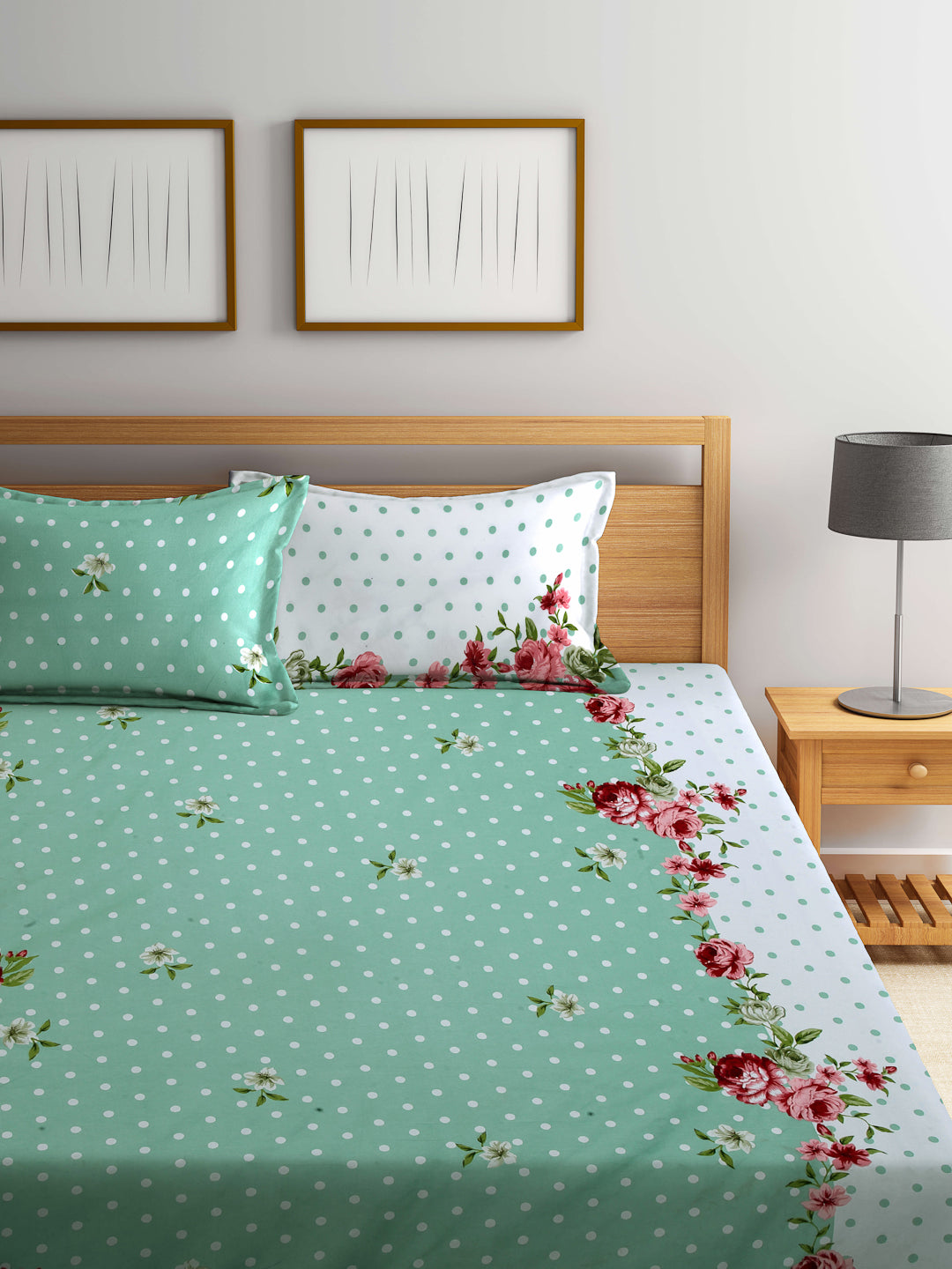 ARRABI® King Size Bedsheet with Two Pillow Covers (250 x 215 cm) (New Arrival)