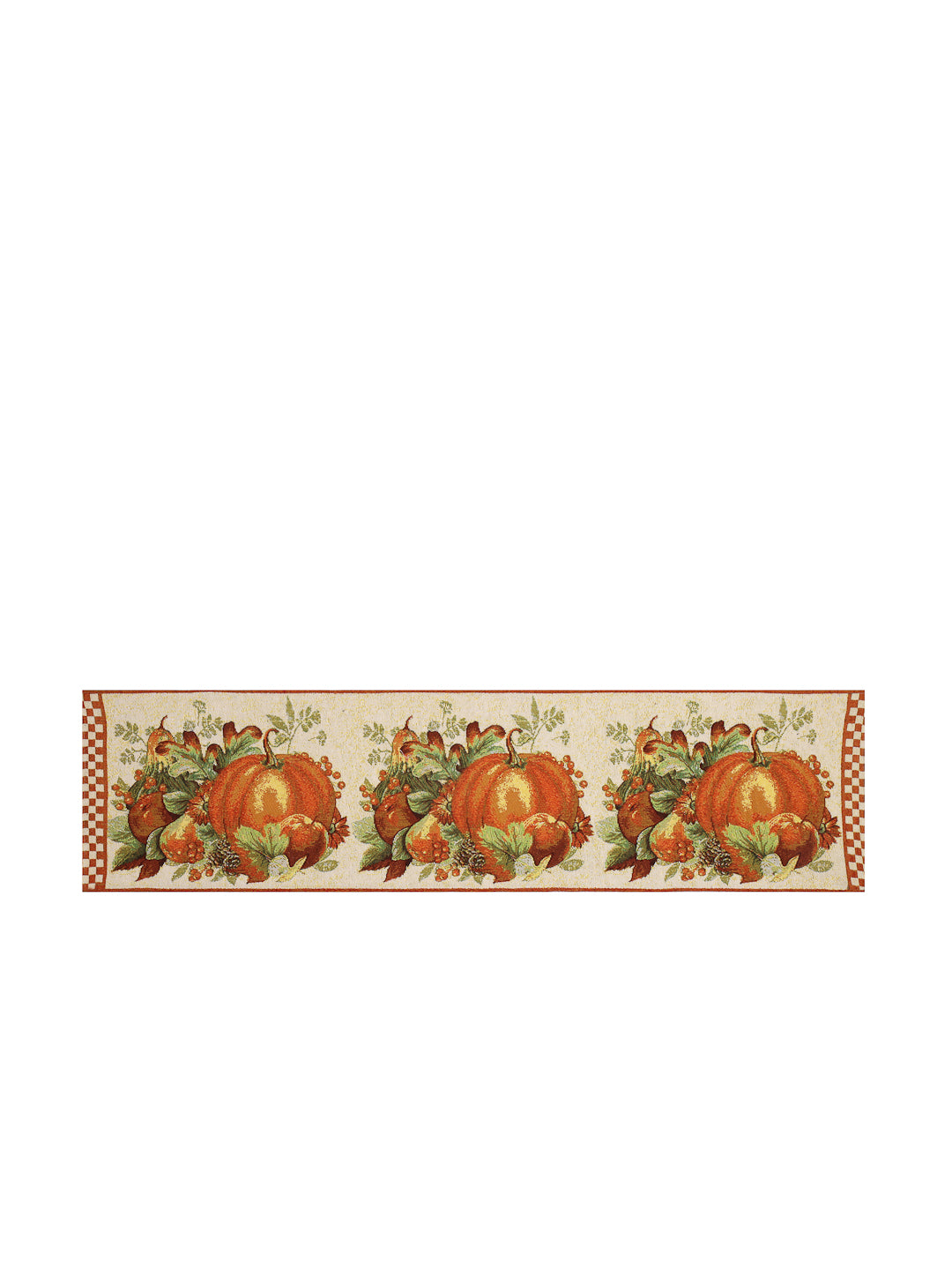 Arrabi Orange Graphic Blended Cotton 4 SEATER Table Runner (135 x 33 cm)