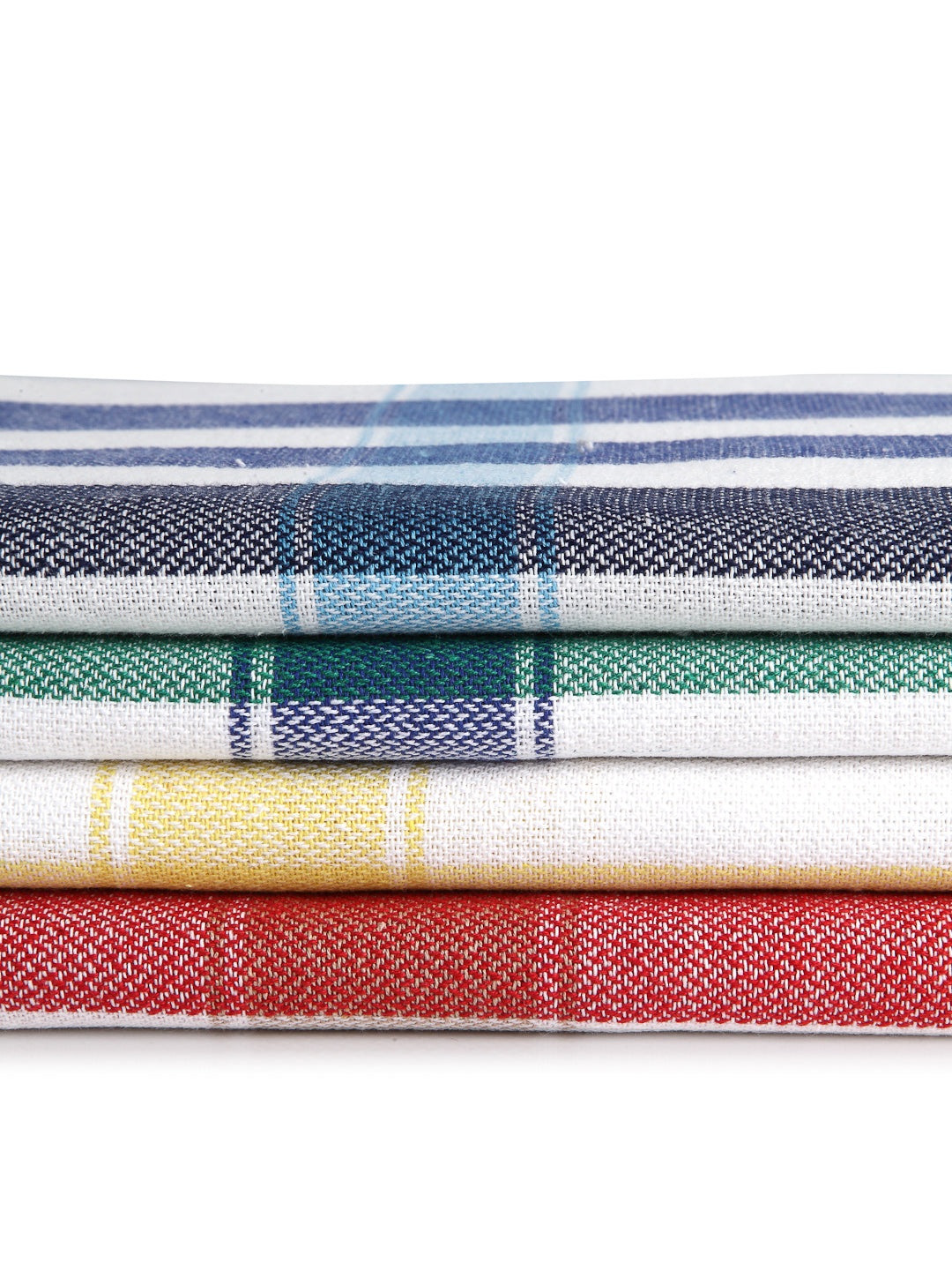 Arrabi Multi Striped Handwoven Cotton Bath Towel (Set of 4) (150 X 75 Cm)