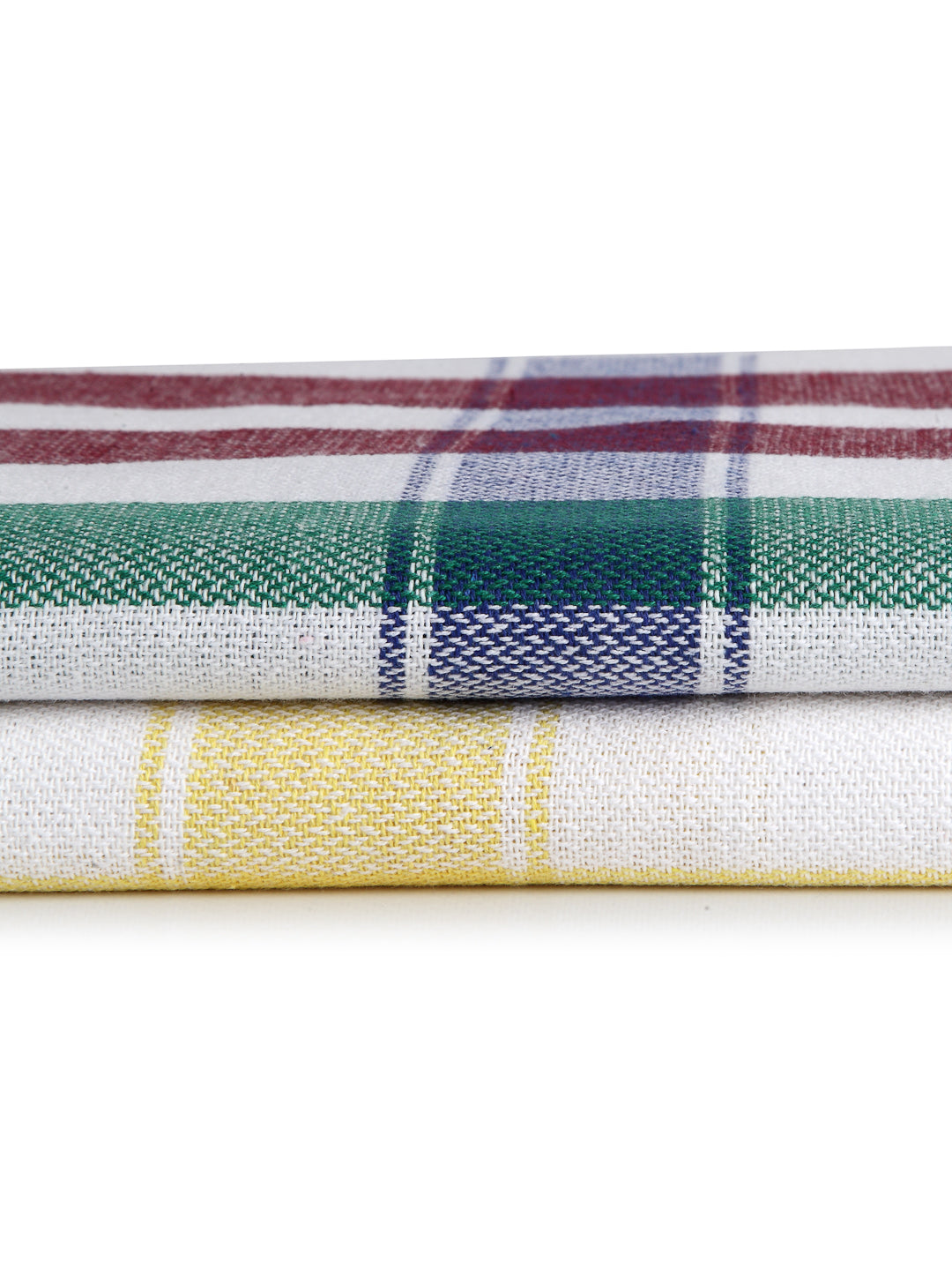 Arrabi Multi Striped Handwoven Cotton Bath Towel (Set of 2) (150 X 75 Cm)