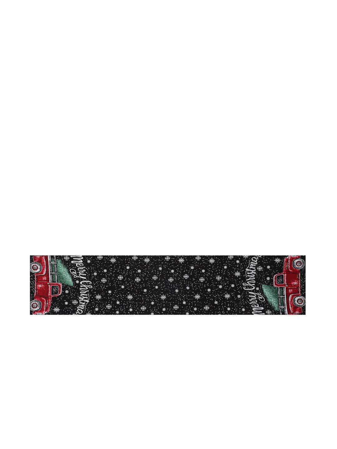 Arrabi Black Graphic Blended Cotton 4 SEATER Table Runner (130 x 33 cm)