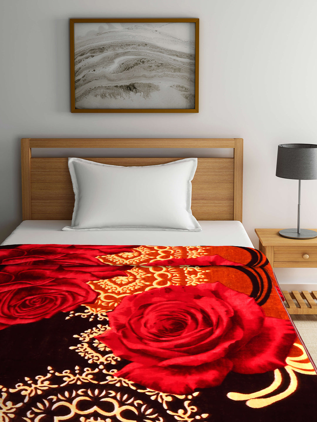 Arrabi Multi Floral Polyester 950 GSM Full Size Single Bed Blanket (215 X 150 cm)