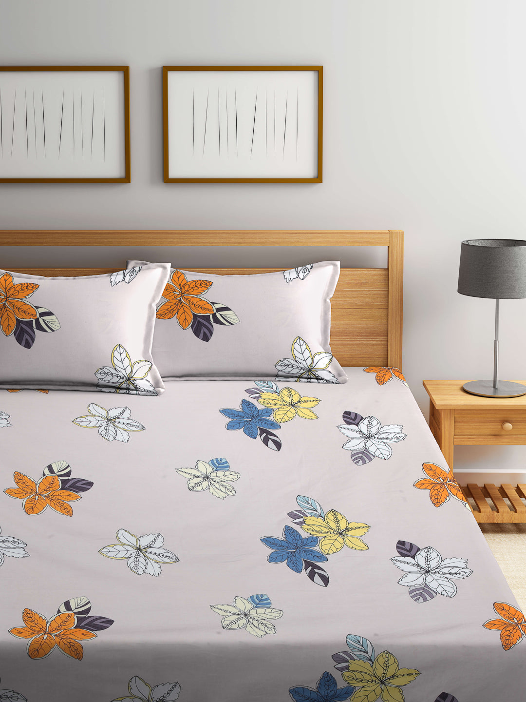 ARRABI® King Size Bedsheet with Two Pillow Covers (250 x 215 cm) (New Arrival)