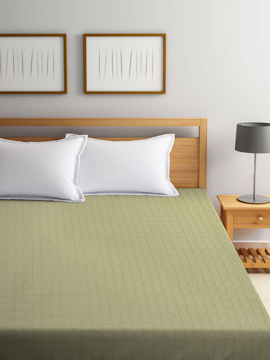 Arrabi Green Solid TC Cotton Blend 210 GSM Double Bed Size Mattress Protector (250 X 230 cm)