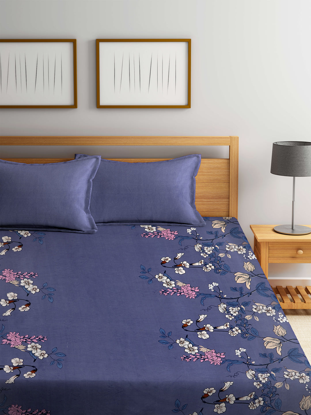 ARRABI® Super King Size Bedsheet with Two Pillow Covers (270 x 260 cm)