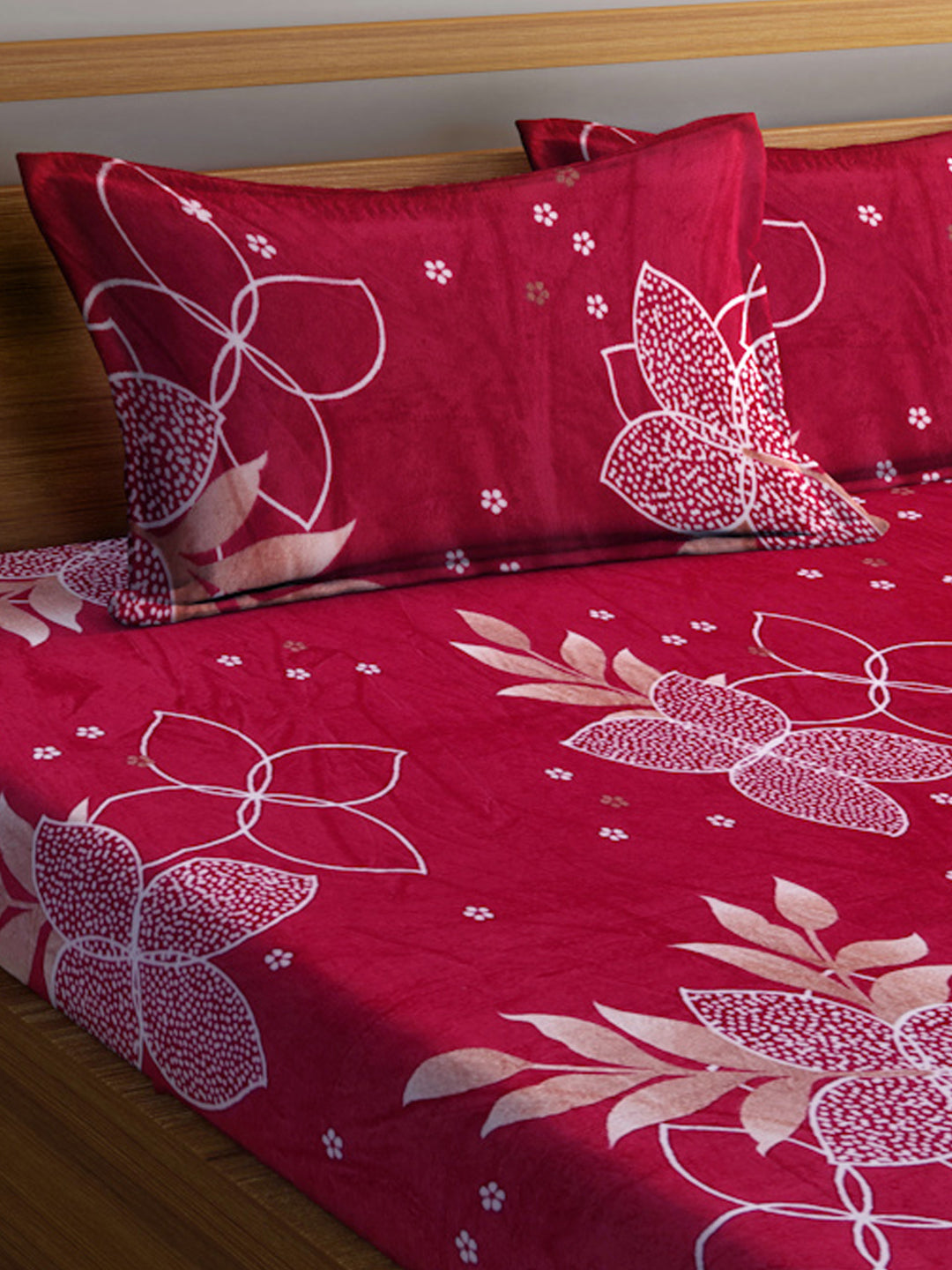 ARRABI® King Size Winter Woolen Bedsheet with 2 Pillow Covers (235 X 215 cm)