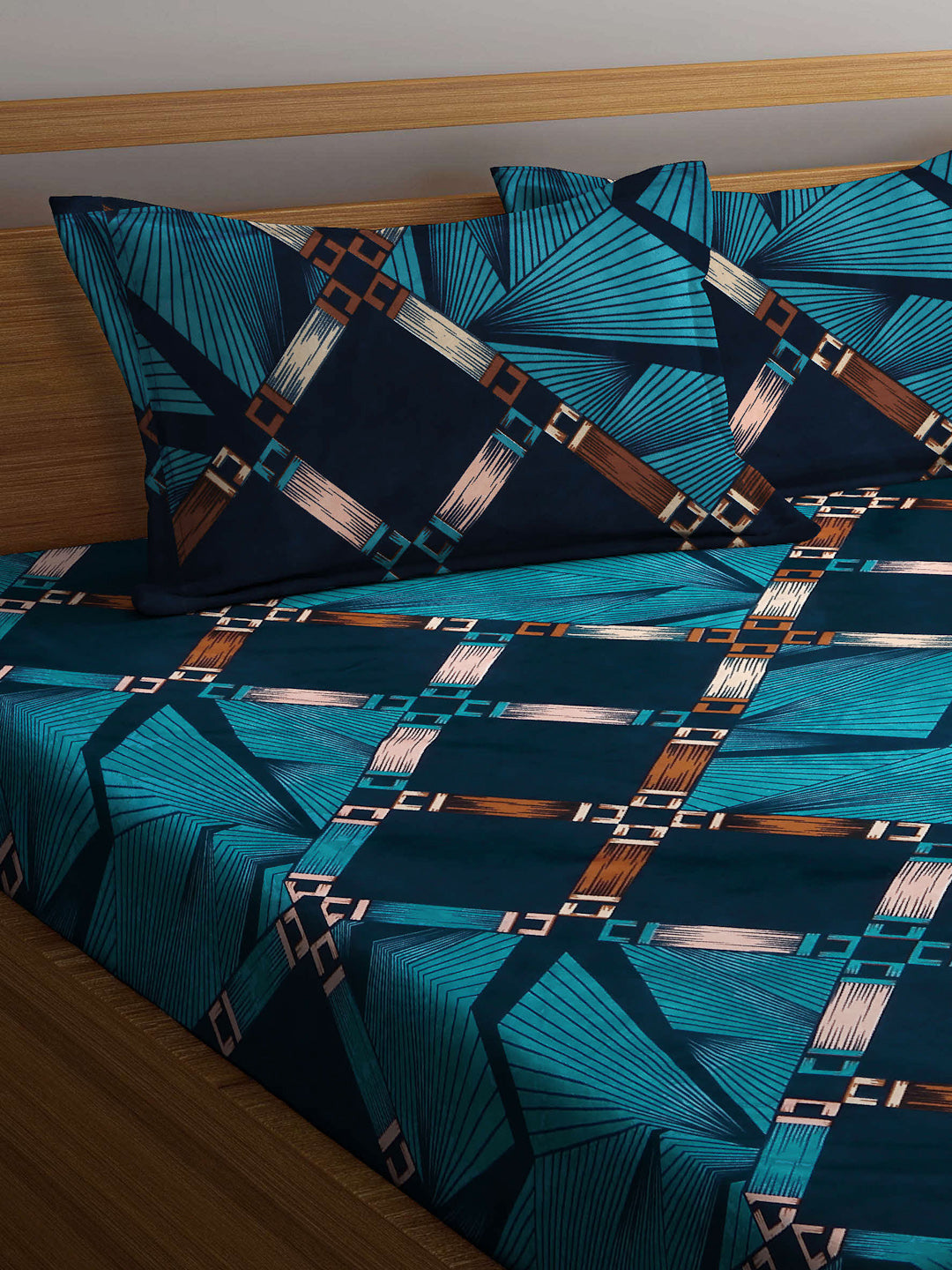 ARRABI® King Size Bedsheet with Two Pillow Covers (250 x 220 cm)