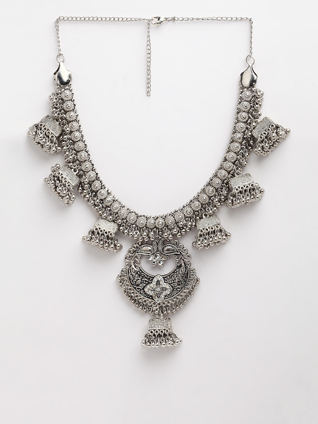 Arrabi Metallic Oxidised Necklace (30 cm)