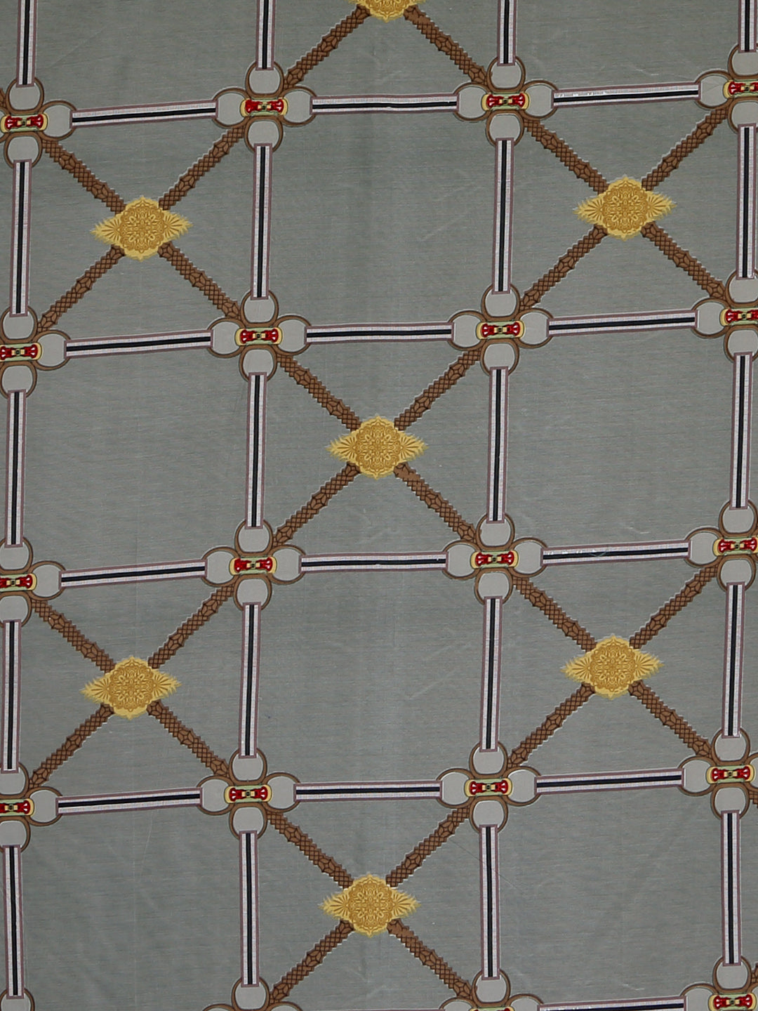 Arrabi Grey Geometric TC Polycotton 6 Seater Table Cover (180 x 130 cm)
