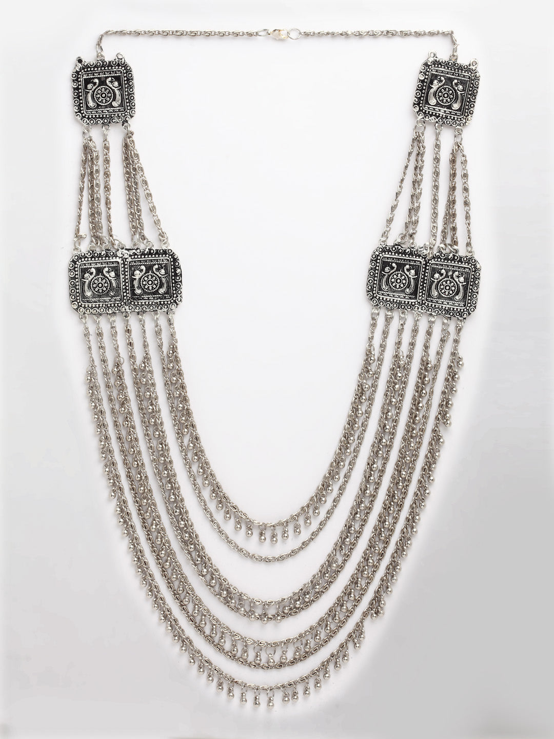 Arrabi Metallic Oxidised Necklace (30 cm)