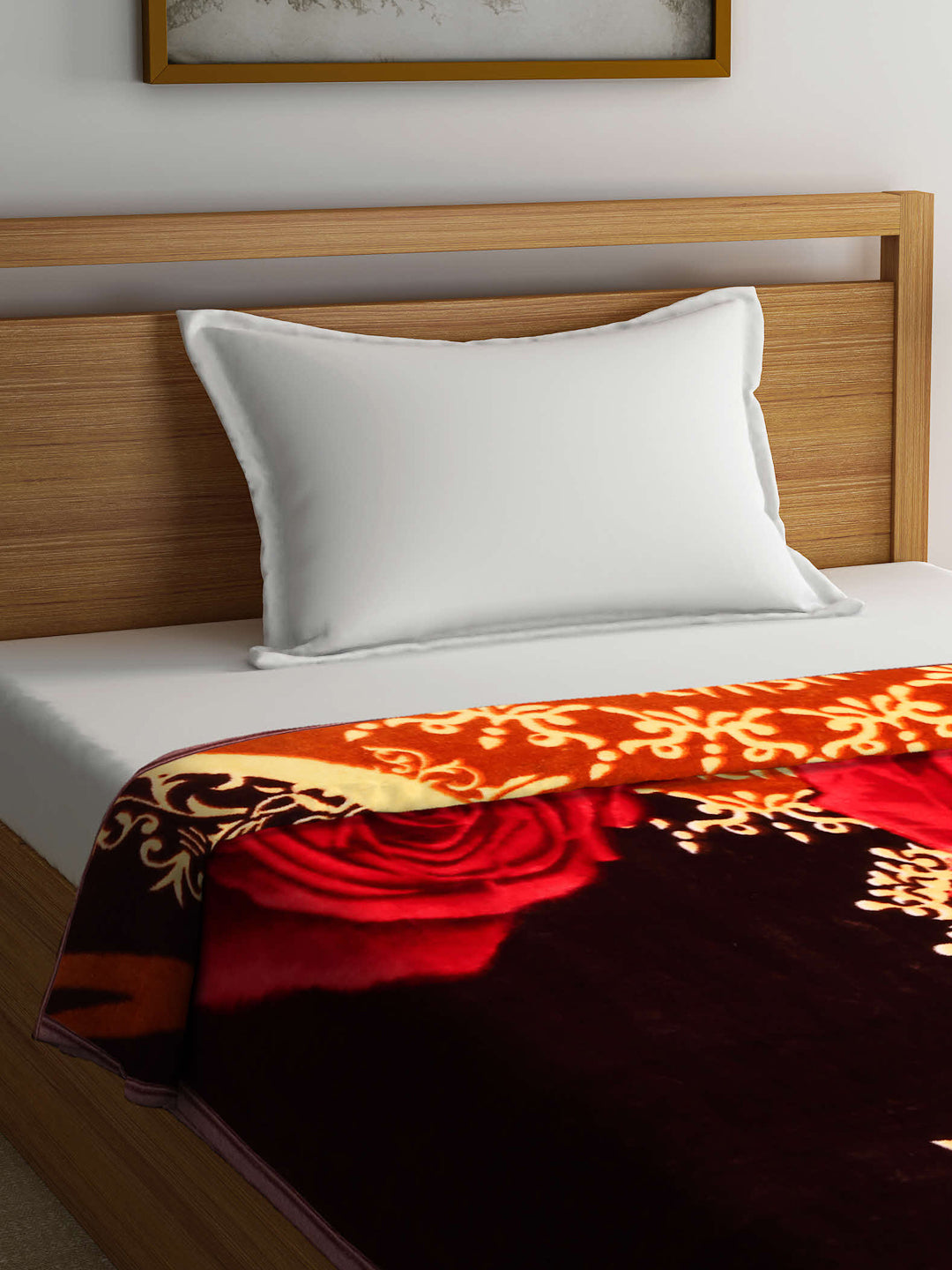 Arrabi Multi Floral Polyester 950 GSM Full Size Single Bed Blanket (215 X 150 cm)