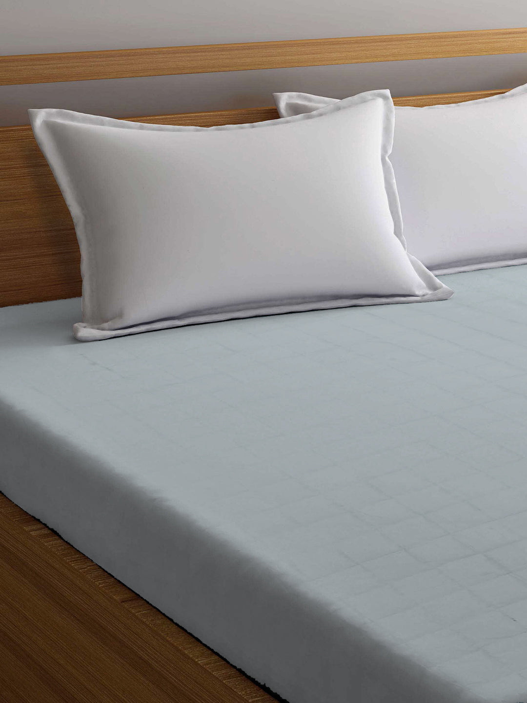 Arrabi Grey Solid TC Cotton Blend 210 GSM Double Bed Size Mattress Protector (250 X 230 cm)