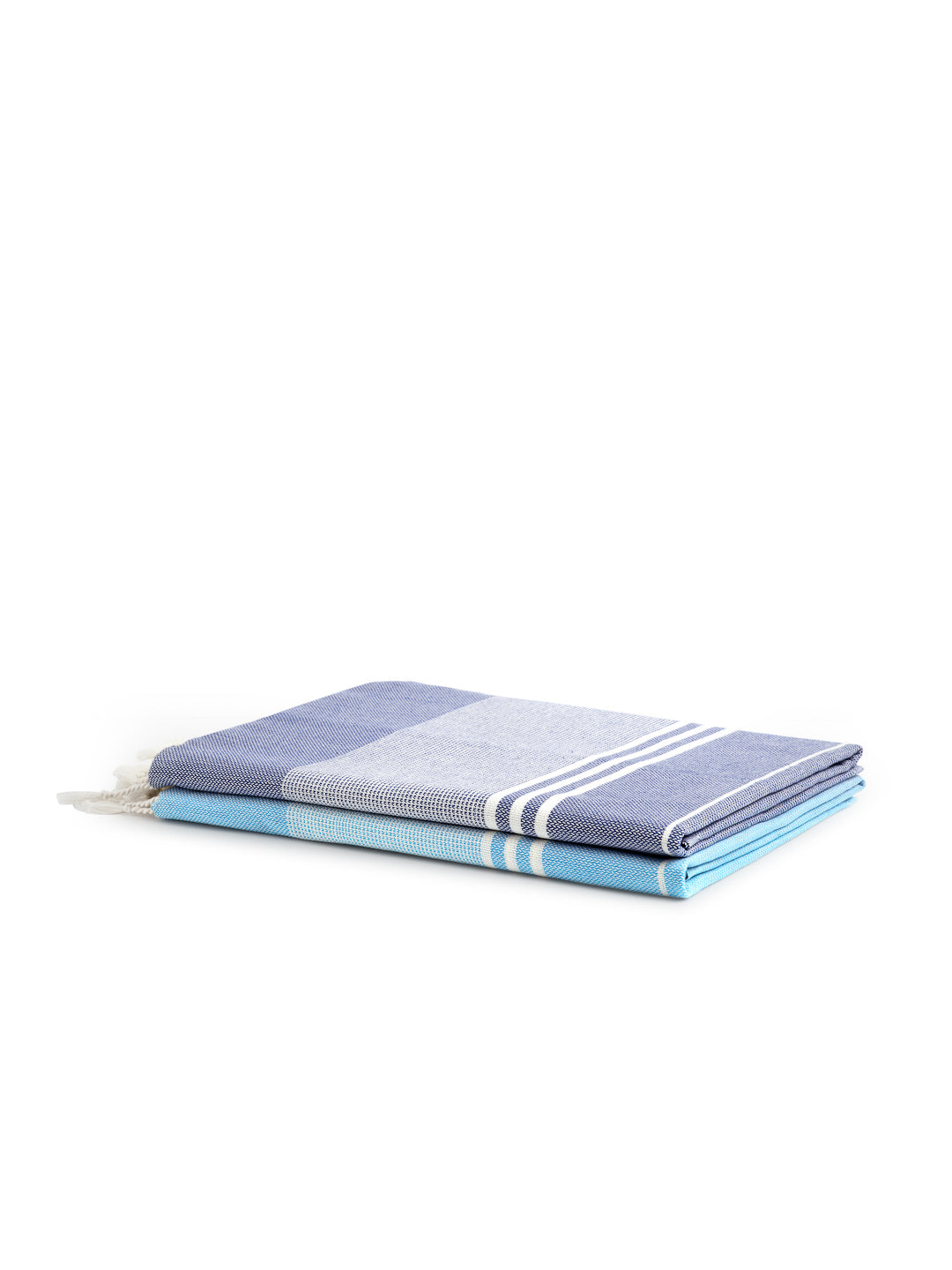 Arrabi Multi Stripes Handwoven Cotton Bath Towel (Set of 2) (150 x 75 cm)