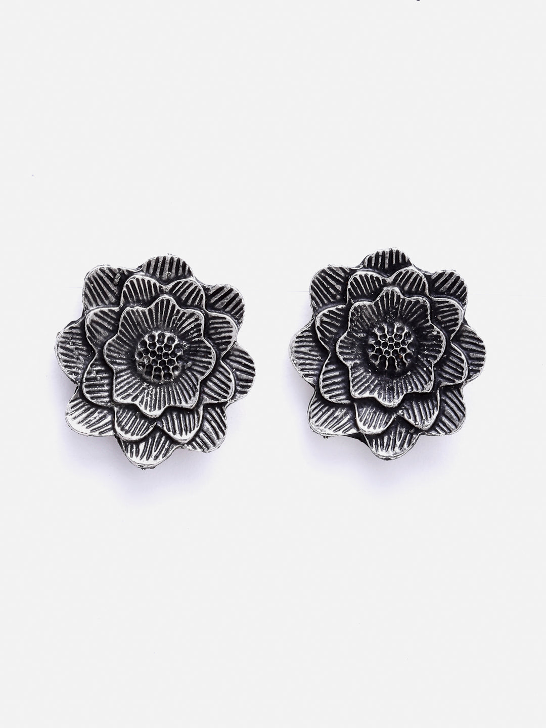 Arrabi Metallic Oxidised Jewellery Set with 2 Earrings (40 cm)