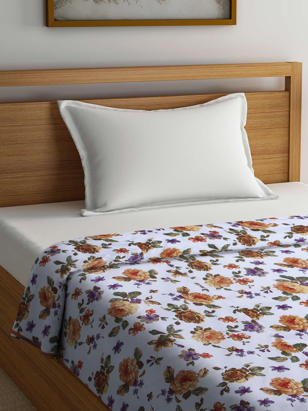 Arrabi Multi Floral TC Cotton Blend 300 GSM Full Size Single Dohar (220 x 140 cm)