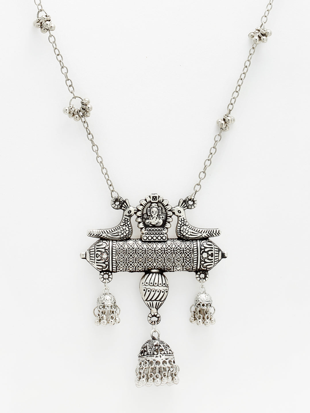 Arrabi Metallic Oxidised Necklace (30 cm)