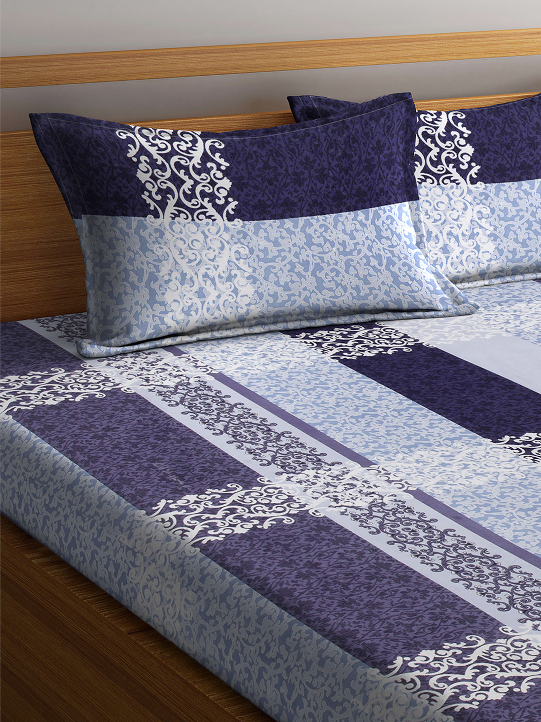 ARRABI® King Size Elastic Fitted Bedsheet with Two Pillow Covers (250 x 225 cm) (Luxury Collection)